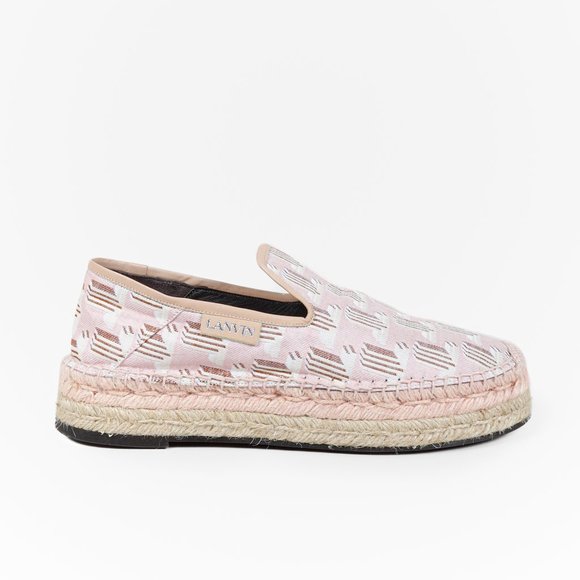 Lanvin Shoes - Lanvin Pink Monogram Espadrilles